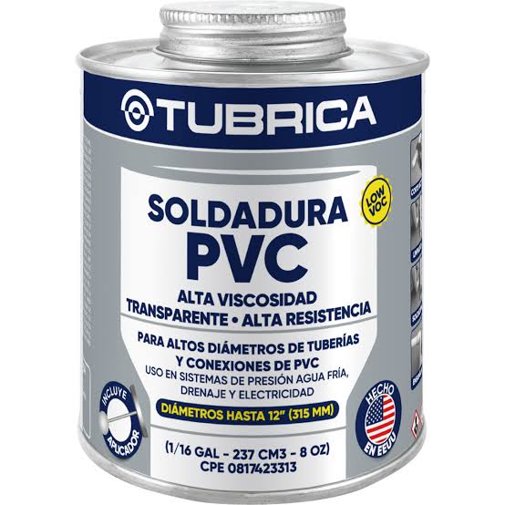 Soldadura para PVC Alta Viscosidad 1/4 Galón