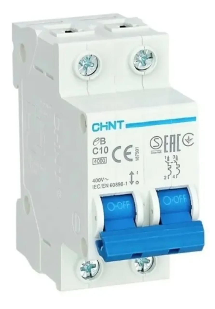 Foto de Breaker Termomagnético Riel DIN 2 Polos — CharaTools