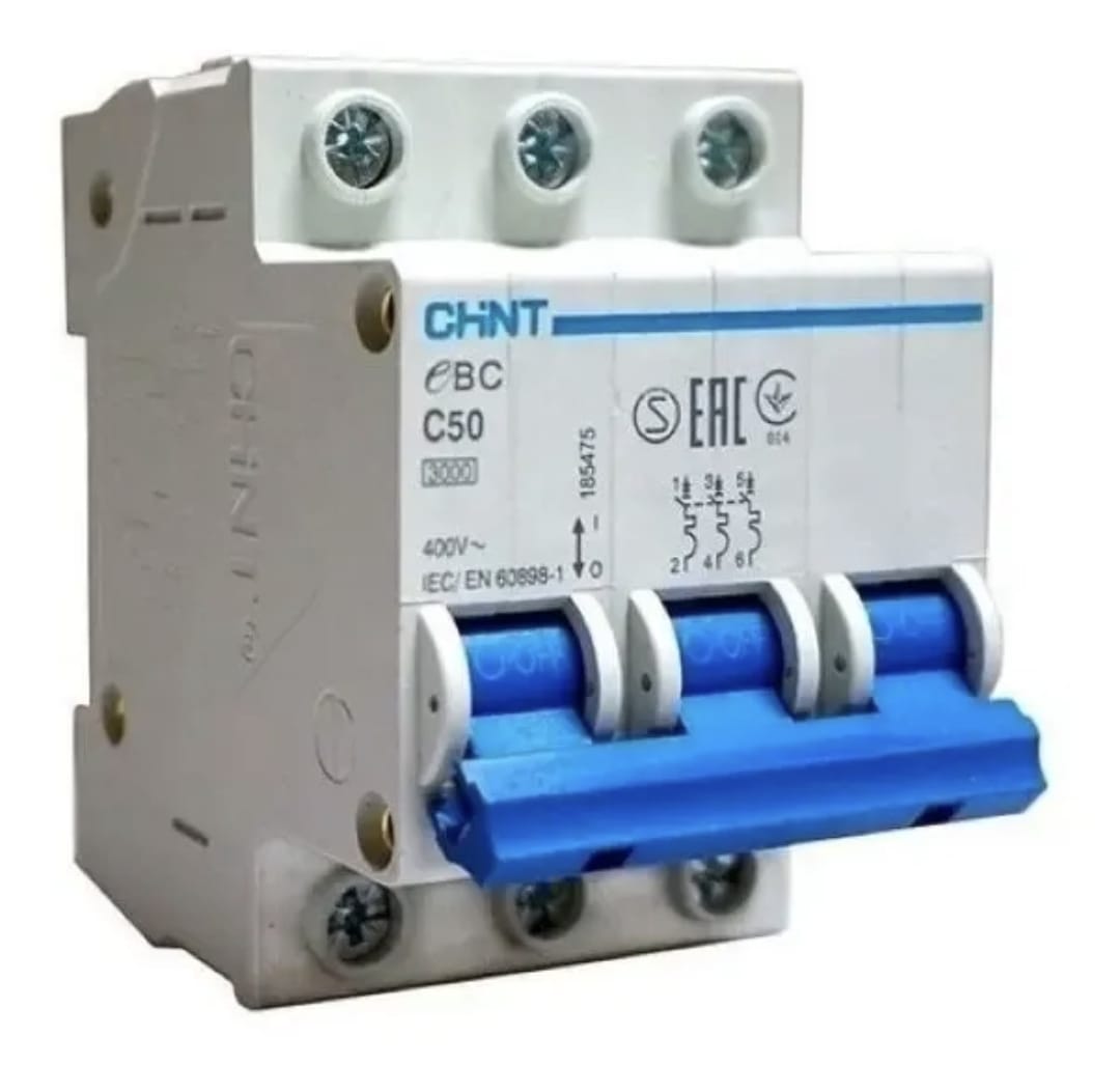 Foto de Breaker Termomagnético Riel DIN 3 Polos — CharaTools