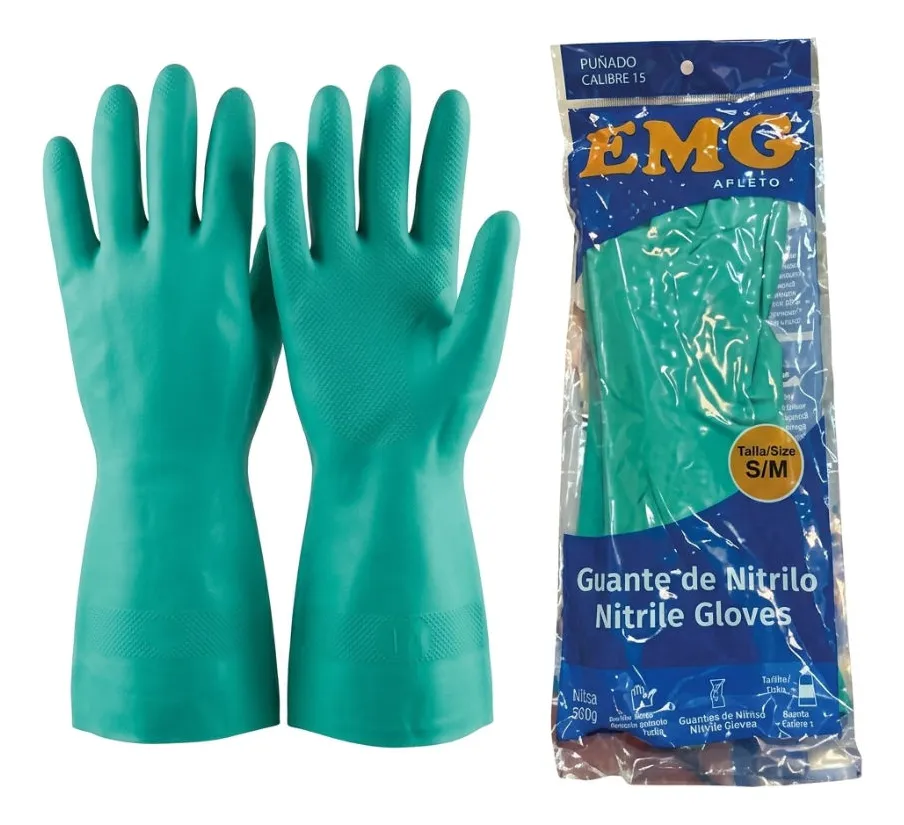 Foto de Guantes de Nitrilo Verde Calibre 18 — CharaTools