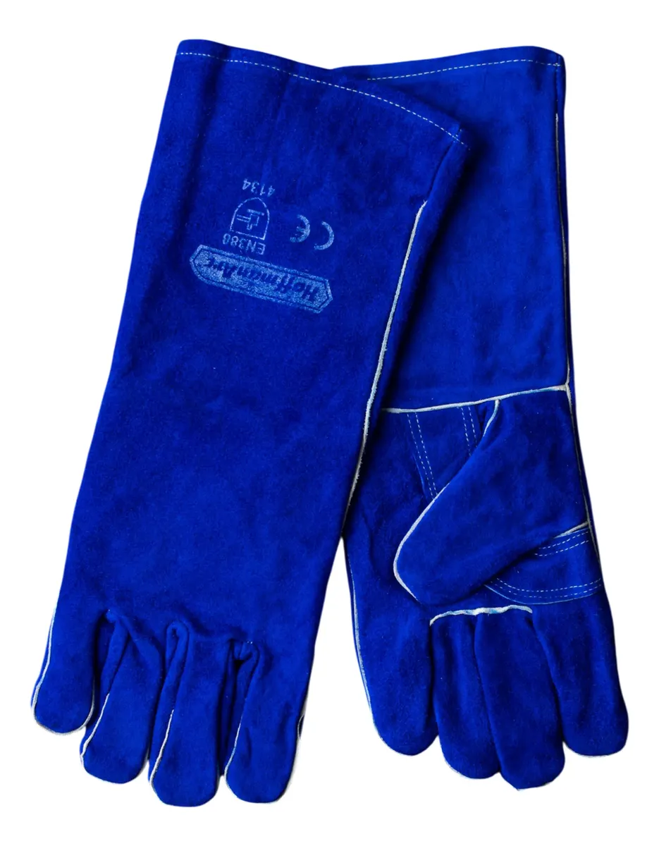 Foto de Guante de Carnaza Azul para Soldador 16" — CharaTools
